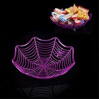 Fun Express Plastic Spider Web Spiderweb Halloween Candy Bowls - Purple