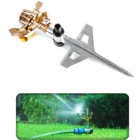 Professional Impulse Metal Spike Garden Sprinkler Hozelock Compatible Sprayer - Chrome