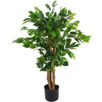 Artificial Evergreen Ficus Tree - Green / 90cm / 20cm