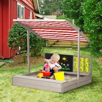 Outsunny Grey Kids Sandpit Canopy Seats Non-Woven Fabric Liner - Grey