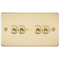 Knightsbridge Flat Plate 10AX 4G 2-way toggle switch - brushed brass - FP4TOGBB - Brushed Brass