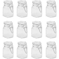 Set of 12 Hexagonal Spice Jars - Clear