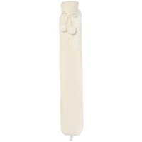 Knitted Long Hot Water Bottle Cover - Cream