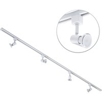 2m Track Light Kit with Harlem Spotlight Heads and LED Bulbs - White / 4