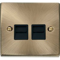 Antique Brass Master Telephone Twin Socket - Antique Brass