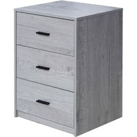 Wooden Bedside Cabinet - Ash Grey Oak / Ash Grey Oak Drawers