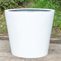 Large Stone Composite Planter - White