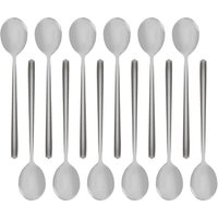 Stainless Steel Metallic Coloured Teaspoons - Silver / 12