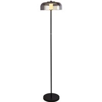 Frisbee Floor Lamp Black Metal and Smoked Glass - Black
