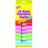 12 Giant Pavement Chalks Multi Coloured - Multi