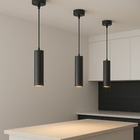 CGC RUTH Black Suspended Cylinder Ceiling Light - black
