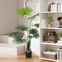 HOMCOM Artificial Plant with PEVA Leaves and Coconut Coir - Green / 145cm