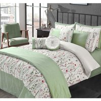 Arabella Duvet Cover Set - Green / Superking