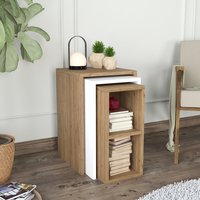 Fika 3 Piece Coffee Table Set - Brown / Oak-white