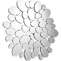 Opus Silver Finish Elliptical Design Wall Mirror - Silver