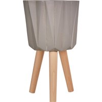 Darnell Small Greyt Faceted Planter - Grey