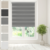 Day Night Zebra Duo Roller Blind - Dark Grey / 160cm / 150cm Width x 160cm Drop / 150cm
