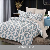 Aztec Printed Duvet Set - Blue / 230cm