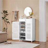 Yaheetech Shoe Cabinet with Drawer - White / 115.5cm