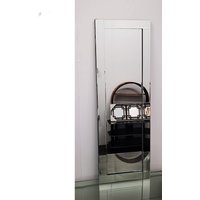 40X120Cm Full Length Stripe Border Wall Mirror - Silver