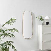 Elodie Metal Large 120x50 Pebble Shape Wall Mirror - Gold