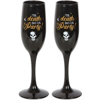 Till Death Do Us Party Champagne Glasses - Black