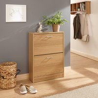 Stirling Two Tier Shoe Cabinet - Brown