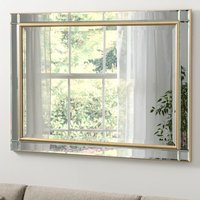 Venetian Beveled Wall Mirror - Brass / 92cm / 67cm