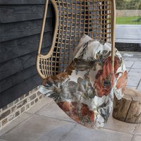 Watercolour Flower Print Blanket - Red