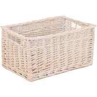 Unlined White Wash Storage Wicker Baskets - White / 3kg / 37cm