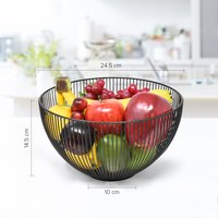 Black Powder Coated Metal Fruit Bowl - Black