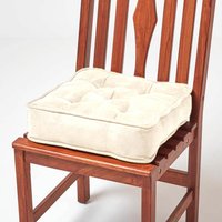 Faux Suede Dining Chair Booster Cushion - Black