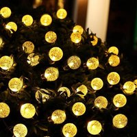 Solar LED Bulb String Lights - Warm White / 200