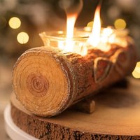 Log Tealight Holder - Brown