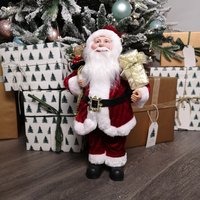 Standing Santa with Gift Sack Christmas Indoor Decoration - Red