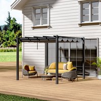 Garden Aluminum Patio Pergola with Canopy - Dark Grey / 3m