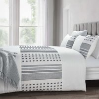 Luxury Tufted Boho Chic Micah Duvet Cover Pillowcase Set - White / Single