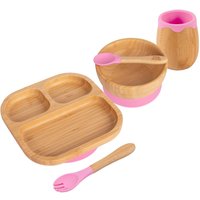 5pc Bamboo Segmented Baby Weaning Set - Pink