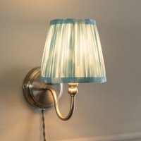 Neely Brushed Chrome Plug In Wall Light - Blue