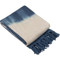 Mizu Dip-Dye Tasselled Throw - Ink
