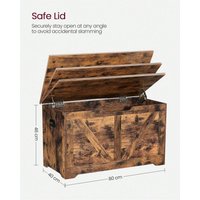 VASAGLE Storage Bench with Safety Hinges and A Lid - Bronze