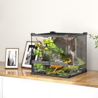 PawHut Glass Terrarium - Black / 30cm