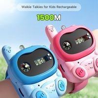Kidkid Interactive Toy Walkie Talkie Watch with Compass - Blue + Pink