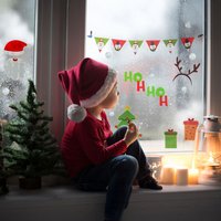Christmas Window Themed Sticker set of 78 - Black