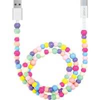 USB-C to USB-A Charging Cable 1M - Beaded Design - Multi