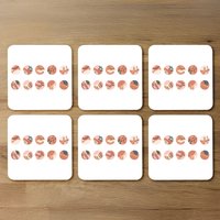 Plant and textures in autumn style Designer Coaster Set - Pink