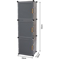 8 Tier Foldable Shoe Cabinet with Doors - Grey