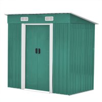Breeins 4x6FT Metal Garden Storage Shed with Sliding Door and Vents - Dark Green