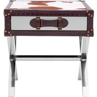 Kensington Townhouse Brown And White Genuine Cowhide One Drawer Table - Brown