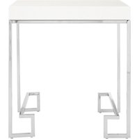 Allure Chrome Angled Legs End Table - Silver